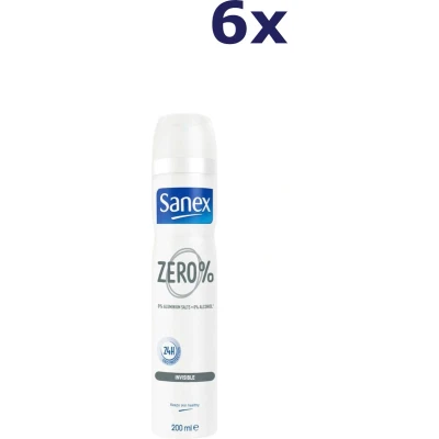 Afbeelding van 6x Sanex Deo Spray Zero% Invisible