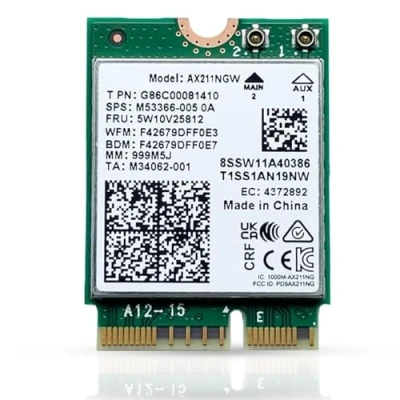Afbeelding van AX211 CNVio2 Upgrade to Wi Fi 6E Tri Band 2.4/5/6 GHz 2.4 Gbps Bluetooth 5.2 Support M.2 No vPro 802.11ax Wireless Card AX211NGW (AX211)