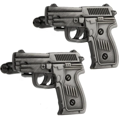 Afbeelding van Amanto Manchetknopen Ensar 316L Staal PVD Pistool 20x25mm