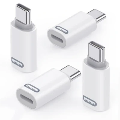 Afbeelding van MoKo Lightning Female to USB C Male Adapter 4 Pack, Converter for iPhone 15 Series, iPad Pro/Air, Fast Charging/Data Transfer, NOT Audio/OTG
