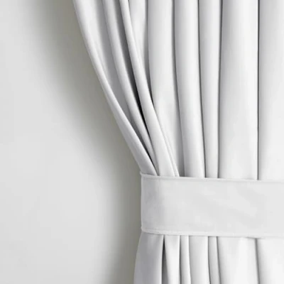 Afbeelding van AmeliaHome gordijn fluwelen look 140x245 cm wit 1 st. oogjesgordijn fluweel verduisteringsgordijn raamdecoratie licht glinsterend decoratief