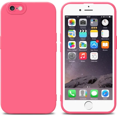 Afbeelding van Cadorabo Hoesje geschikt voor Apple iPhone 6 / 6S in FLUID ROOD Beschermhoes TPU silicone Cover Case