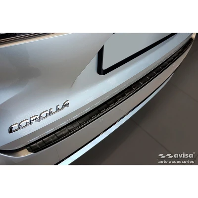 Afbeelding van Avisa Zwart RVS Achterbumperprotector passend voor Toyota Corolla XII Combi 2019 &#039;Ribs&#039;