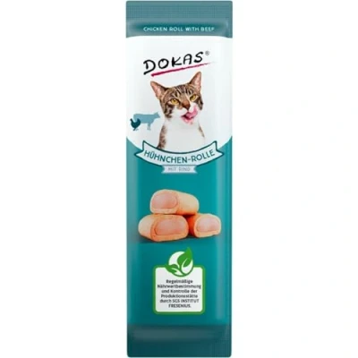 Afbeelding van Voordeelpakket: 2x10g Dokas kippenrol met rund kattensnacks