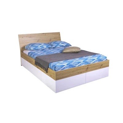 Afbeelding van B Bright Opbergbed Mundi met 4 laden 140 x 200 cm artisan oak/white