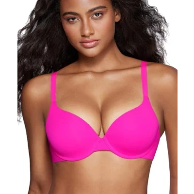 Afbeelding van DOBREVA Vrouwen Push Up T Shirt Bra Underwire Gewatteerde BH&#039;s Plunge Volledige dekking Felle Fuchsia 90B