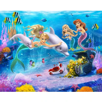 Afbeelding van Walltastic Zeemeermin Posterbehang Fotobehang Kinderbehang XXL (305 x 244 cm) 6 Panelen