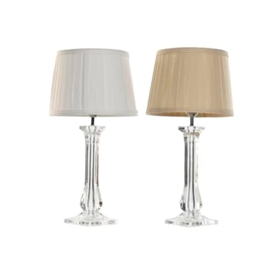 Afbeelding van Bureaulamp Home ESPRIT Wit Beige Metaal 60 W 220 V 25 x 50 cm (2 Stuks)