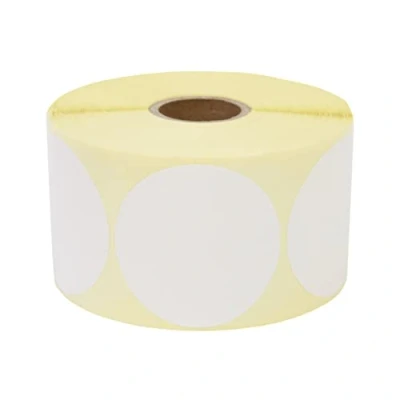 Afbeelding van Prolac Markeringspunten 1000 stuks kleurrijke kleefpunten op rol, 50 x mm wit, zelfklevende stippen, ronde stickers, perfect voor etikettering kantoor, stickers rond