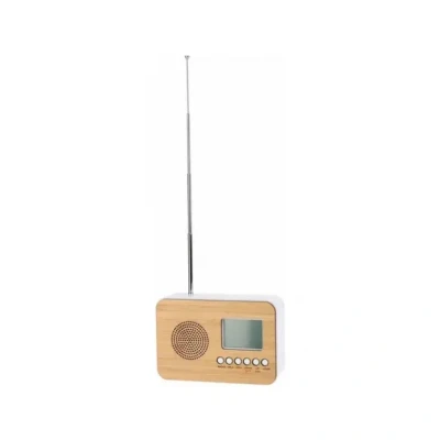 Afbeelding van Excellent Houseware Digitale wekker naturel/wit kunststof 14 x 6 10 cm alarm klok