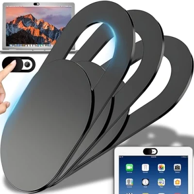 Afbeelding van Retoo webcam afdekking 3 stuks met ultradunne slider camera 0,6 mm, cover ter bescherming van de privacy voor webcam. laptop, computer, pc, iPad Air, MacBook Pro, tablet en smartphone, zwart