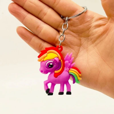Afbeelding van CHPN Unicorn sleutelhanger keychain Siliconen Eenhoorn Paars Kinderfeestje Uitdeelcadeau Feestje MeisjesJongens Traktatie Leuke