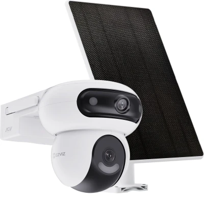 Afbeelding van Ezviz CS HB90 Beveiligingscamera voor Buiten WiFi Camera Incl. Solar Ai Detectie &amp; Nachtzicht 324 Dual Panoramisch en Kantelfunctie 2K HD Compatibel met Google Assistant Alexa