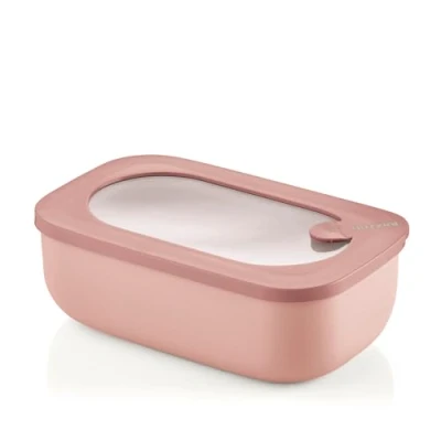 Afbeelding van Guzzini Kitchen Active Design, STORE&amp;MORE BIO, Rechthoekige Hermetic Container voor Koelkast/diepvries/Magnetron Perzik Bloesem Roos, 20 x12 x h7cm 900 ml 171001251