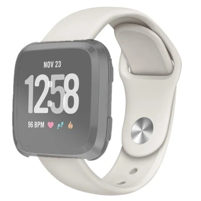 Afbeelding van Fitbit Versa 1 / 2 &amp; Lite siliconen bandje Maat: Large Ecru