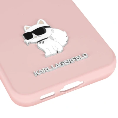 Afbeelding van Karl Lagerfeld, Hoesje Geschikt voor Samsung Galaxy S23 FE Design Choupette Siliconen Hard, Lichtroze