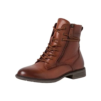 Afbeelding van Tamaris Comfort Veterboots, Dames, Maat: 36, Cognac Leer