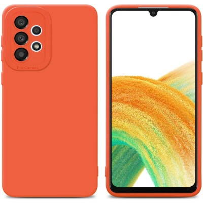Afbeelding van Cadorabo Hoesje geschikt voor Samsung Galaxy A32 4G in Fluid ORANJE Beschermhoes gemaakt van flexibel TPU silicone Cover Case