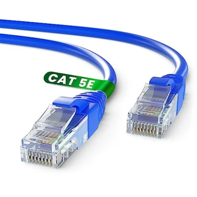 Afbeelding van Mr. Tronic Cat5E Ethernet Cable 15m, High Speed LAN Netwerk Cat 5E Kabel Voor Snelle Internetverbinding Rj45 Connector Netwerkkabel, UTP Cat5 AWG24 CCA Patchkabel (15 Meter, Blauw)