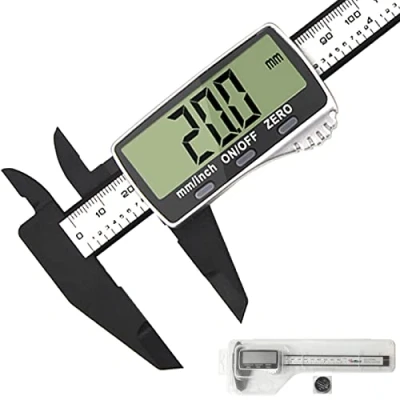 Afbeelding van Digitale schuifmaat, Vodlbov elektronische schuifmaat 150 mm / 6 inch met extra groot LCD scherm Digitaal precisie meetinstrument Micrometer kunststof Mm/Inch conversie