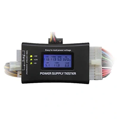 Afbeelding van Smaler 20/24 4/6/8 pin voeding tester computer PC met LCD zoemer automatisch alarm, ATX BTX ITX IDE SA TA, PCI e P6, P8 aansluitingen