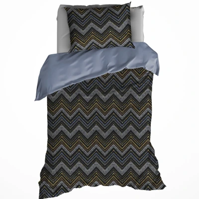 Afbeelding van Dekbedovertrek De Witte Lietaer Sioux Blue Grey Flanel 140 x 200 / 220 cm 1 Persoons