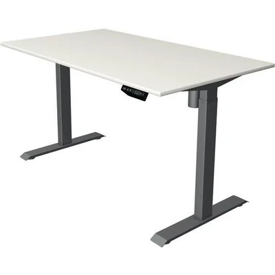Afbeelding van Kerkmann Zit sta bureau Move 1 140x80cm wit antraciet poten elektrisch