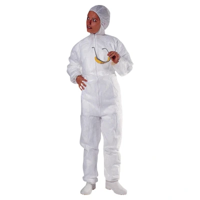 Afbeelding van Delta Plus wegwerpoverall PO106 met capuchon wit mt XL