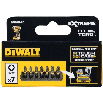 Afbeelding van DeWalt Accessoires Bitset Houder + IMPACT Torsion 25 mm PZ1 x2, PZ2 x3, PZ3 x2 DT70812 QZ