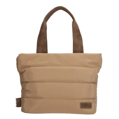 Afbeelding van Zebra Trends Elske Handtas Shopper Schoudertas Crossbodytas Puffy Gewatteerd Taupe
