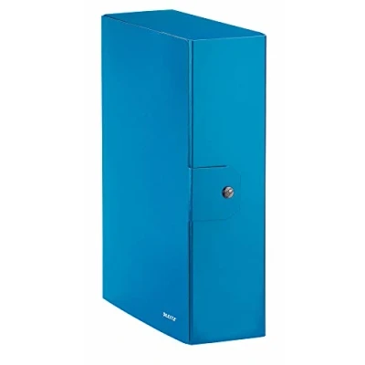Afbeelding van Leitz Archiefdoos, knoopsluiting, in geplastificeerd karton, blauw gemetalliseerd, 24 x 35 10 cm