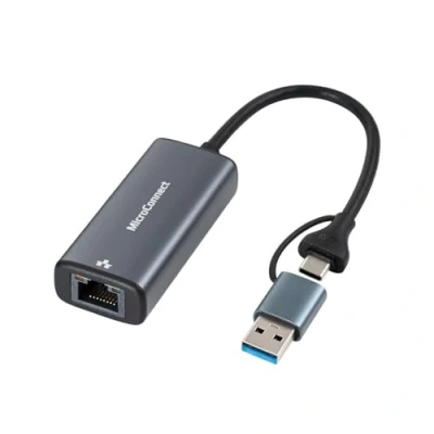 Afbeelding van MicroConnect USB C / A naar RJ45 2.5G (USB C, RJ45/LAN (1x)), Netwerkadapter, Zwart