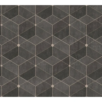 Afbeelding van AS Creation Titanium 3 38202 4 382024 Zwart / Goud