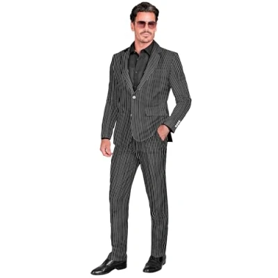 Afbeelding van Widmann Maffia Kostuum Gangster Maffiabaas Rocco Camorra Man Zwart Large Carnavalskleding Verkleedkleding