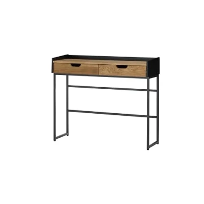 Afbeelding van Nova Design Calama Eiken / Zwart Bureautafel met 2 Lades