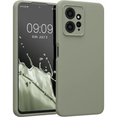 Afbeelding van kwmobile telefoonhoesje geschikt voor Xiaomi Redmi Note 12 (4G) TPU backcover met siliconen coating Smartphone case in grijsgroen