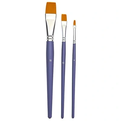 Afbeelding van Pebeo 951120 kwastenset, 3 delig, goudkleurig, polyamide, plat nummer 4, 10, 18