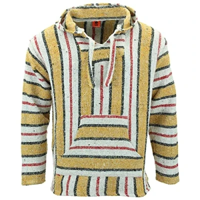 Afbeelding van LOUDelephant Gerecycleerde Mexicaanse Baja Jerga Hoody True Sizing M 4XL, Gouden streep, XL