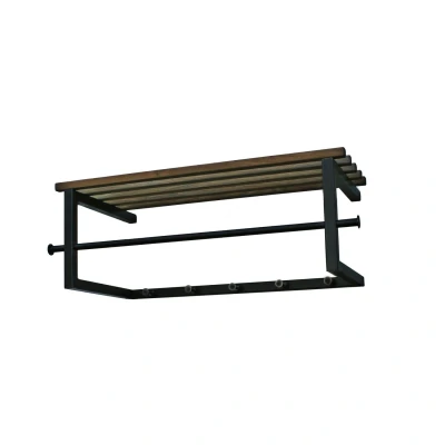 Afbeelding van Spinder Design wandkapstok Marco zwart/eikenhout