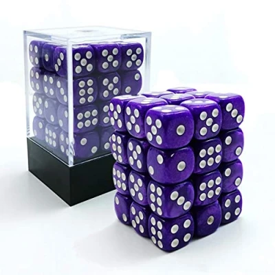 Afbeelding van Bescon 12mm 6 zijdige dobbelstenen 36&quot; bakstenen doos, zeszijdige dobbelsteen (36) blok dobbelstenen, marmer paars