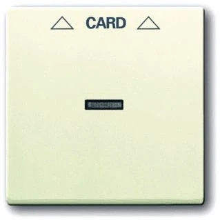 Afbeelding van Abb busch jaeger carat hotelkaart kunststof symbool pijlen aan uit schakelaar ip20 ral1013 2cka001710a3640