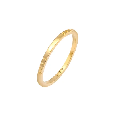 Afbeelding van Elli Basic Design Ring goldcoloured, Dames, Maat: 58, Gold coloured