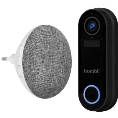 Afbeelding van Hombli Slimme Deurbel 2 1080p Video en Chime Promopakket, Tweewegsgesprek, Bewegingsdetectie, MicroSD Cloudopslag Zwart