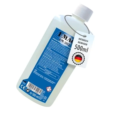 Afbeelding van EMAG Intensieve reiniger EM 202, speciale ultrasone voor instrumenten van staal, glas, rubber en nog veel meer, verwijdert kalk, roest, silicaten 500 ml