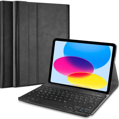 Afbeelding van Cazy Geschikt voor Apple iPad 10.9 2022 hoes met toetsenbord QWERTZ Zwart