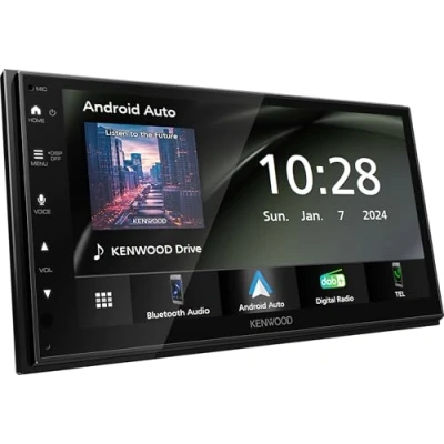 Afbeelding van KENWOOD DMX5023DABS 17,3 cm WSVGA (1024 x 600px) Moniceiver met DAB+/FM, CarPlay, Android Auto, Apple &amp; USB mirroring, Bluetooth, capacitief touchpaneel, DSP, 4 50 watt, 3 Pre Out 2,5 V