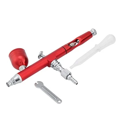Afbeelding van Airbrush, MAGT 0,3 mm Dual Action Gravity airbrush multifunctionele kunstverf voor spray art painting, tattoo, nagelgereedschapset, rood geel (rood)