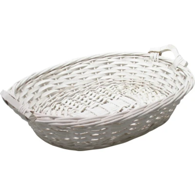 Afbeelding van broodmand ovaal wit 43 x 33 9 cm mandje rotan/riet