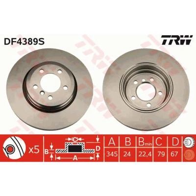 Afbeelding van Trw Remschijf DF4389S