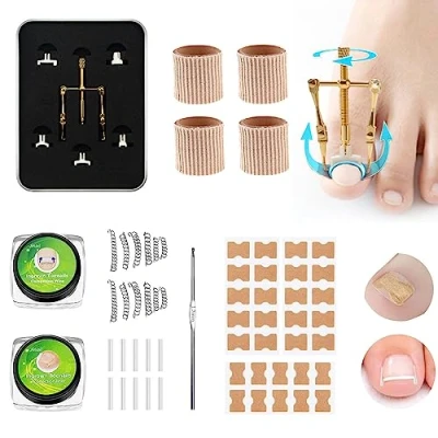 Afbeelding van Kit voor ingegroeide nagels, teennagelcorrectiepleisters, orthopedische pedicure, strips voetverzorgingsset van roestvrij staal, professionele behandeling